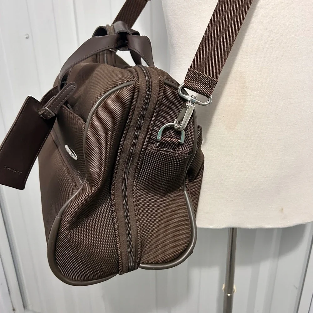 Samsonite Brown Ballistic Nylon Travel Duffel Weekender Carry On Shoulder Bag